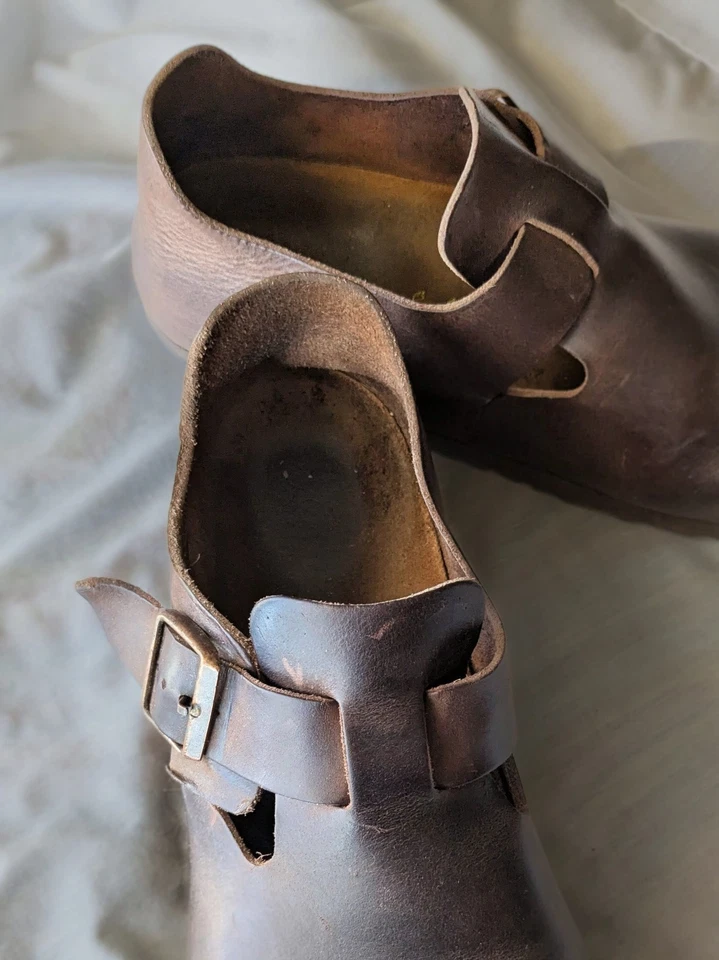 Birkenstock London Brown Men's Oiled Leather Buckle Shoes Size 44 US 11 - Image 2 of 4