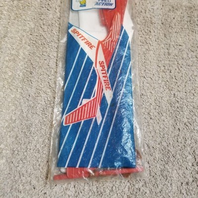 North Pacific #8514 Spitfire Sling Fired Plastic/Foam Glider Airplane Disc. NOS