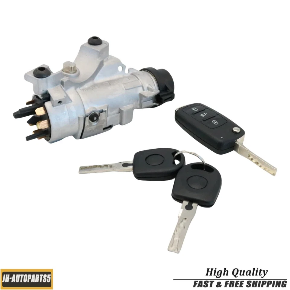 For Audi 2000-2006 TT Ignition Lock Cylinder Assembly W/ Key Shells 4B0905851P - Image 4 of 4