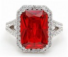 6CT Fire Garnet 925 Solid Sterling Silver Ring Sz 8 U2-6 — photo 1