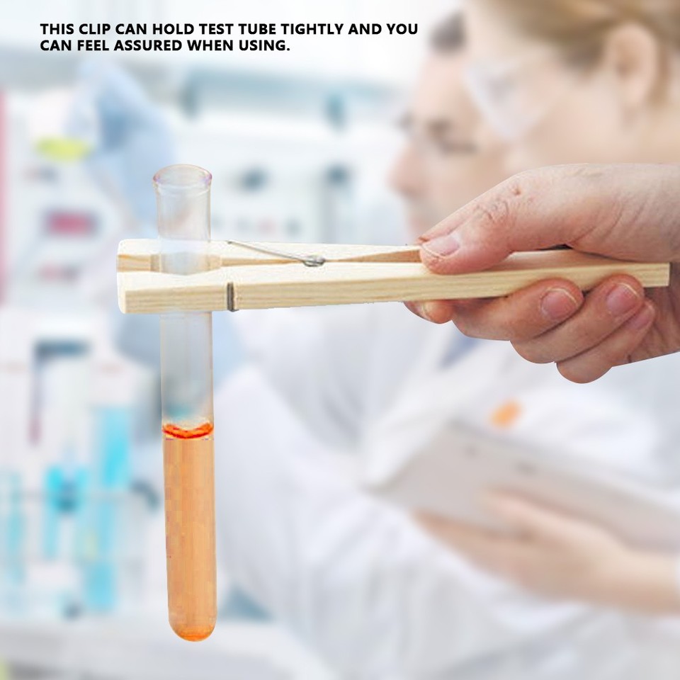 Bamboo Wooden Test Tube Holder Clamp Clip For Laboratory Equipment ...