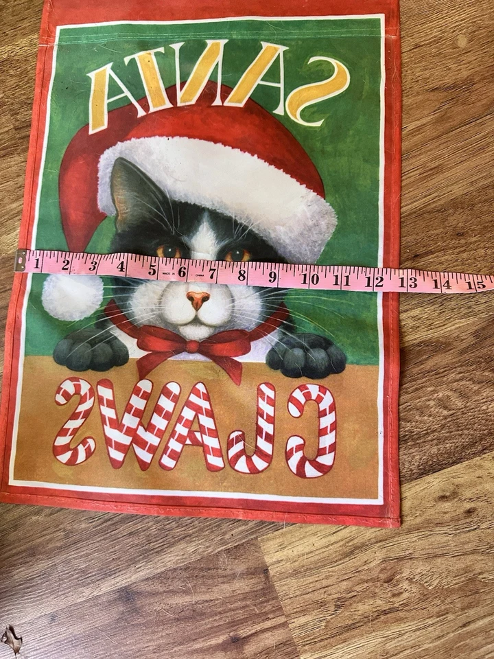 Christmas Cat Santa Claws Flag Winter Yard Decor 13x18 - Image 4 of 4