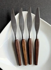 Set Of 4 MCM Knives Fleetwood Danish Style Stainless Steel Teak Wood Handle 