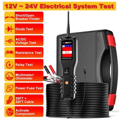 12V 24V Circuit Tester Electrical DC AC Voltage Tester Multimeter with LED Light