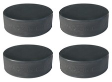A R Sports Official Ice Hockey Puck, 6 oz. - Black 4-Pack