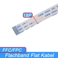 18 Pin 0.5/1.0mm Pitch / FFC Flachbandkabel Flat Kabel  Typ A/B,6cm-40cm L&auml;nge