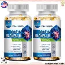 Magnesium Citrate Capsules-1000mg of Magnesium Citrate  Oxide-2 x 120 Capsules