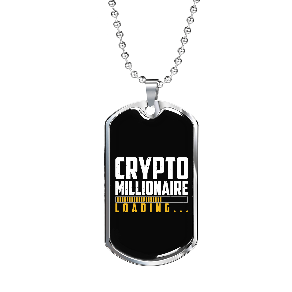 Loading Crypto Crypto Necklace Stainless Steel or 18k Gold Dog Tag 24