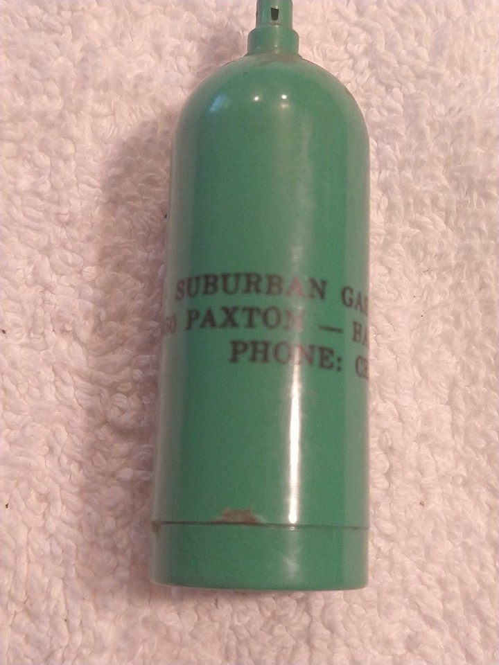 Vintage Suburban Gas Mini Green Plastic Advertising Tank, Harrisburg