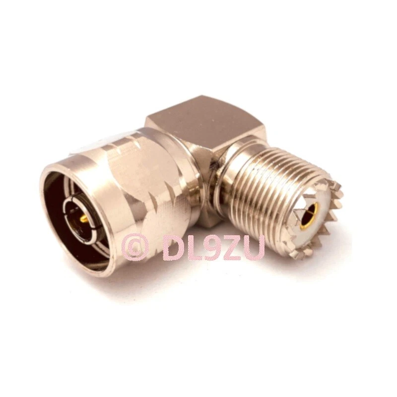 Winkel Adapter N Stecker auf PL ( UHF ) Buchse, Teflon, PTFE Isolation ( K06F )