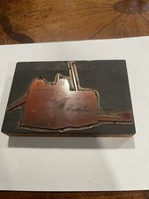Printing Block Copper Face Block Heavy Machinery 5 Vintage