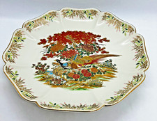 Beautiful Decorative Octagonal Plate Satsuma Made In Japan - Peacock
