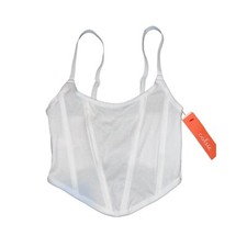 NWT COLSIE White Light Lined Soft Stretch Adjustable Strap Casual Corset Sz XS