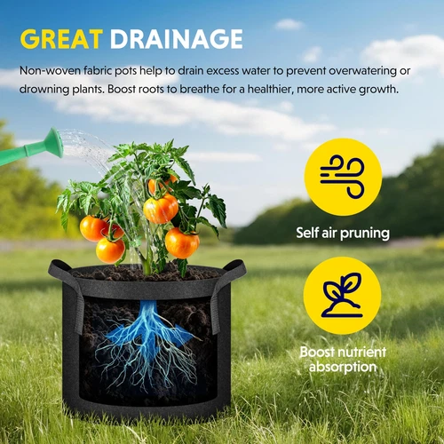5-24Pack Garden Grow Bag/Rooty Bag Heavy Duty Non-Woven Plant Fabric Pot Contain - Picture 85 of 143