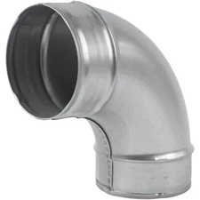 90 Degree 4 Inch Elbow Bend Duct Connector Galvanized Steel Round Vent Adapter