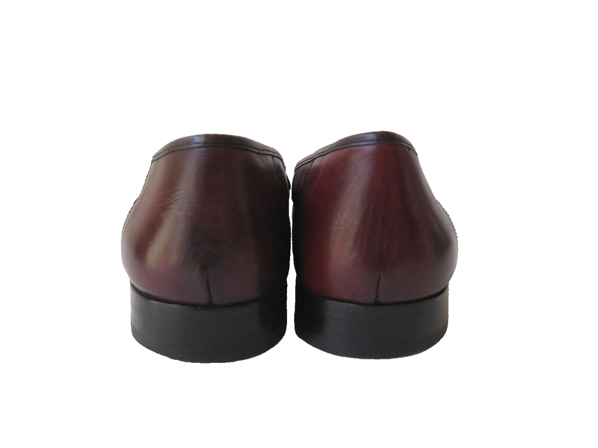 SANDRO MOSCOLONI BURGUNDY LEATHER LOAFERS MEN display picture 3