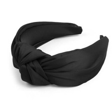 Knotted Headbands for Women Black Headband Non Slip Wide Thick Headband for