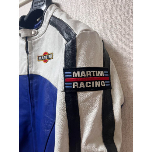 MARTINI RACING Leather Biker Jacket, Soft Protector Included MARTINI RACING Leather Biker Jacket, Soft Protector Included