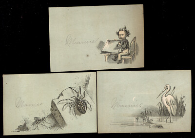 1880s ~ 3 PROF. TYLER'S LIGHTING CLEANSING COMPOUND, VICTORIAN TRADE CARDS  A522