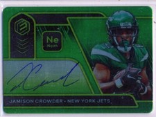 JAMISON CROWDER - 2020 Elements Metal NEON GREEN SP AUTO 1/10 - NY Jets