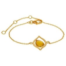 Yellow Chalcedony 18K Gold plated 925 Sterling Silver Bracelet Designer Jewelry