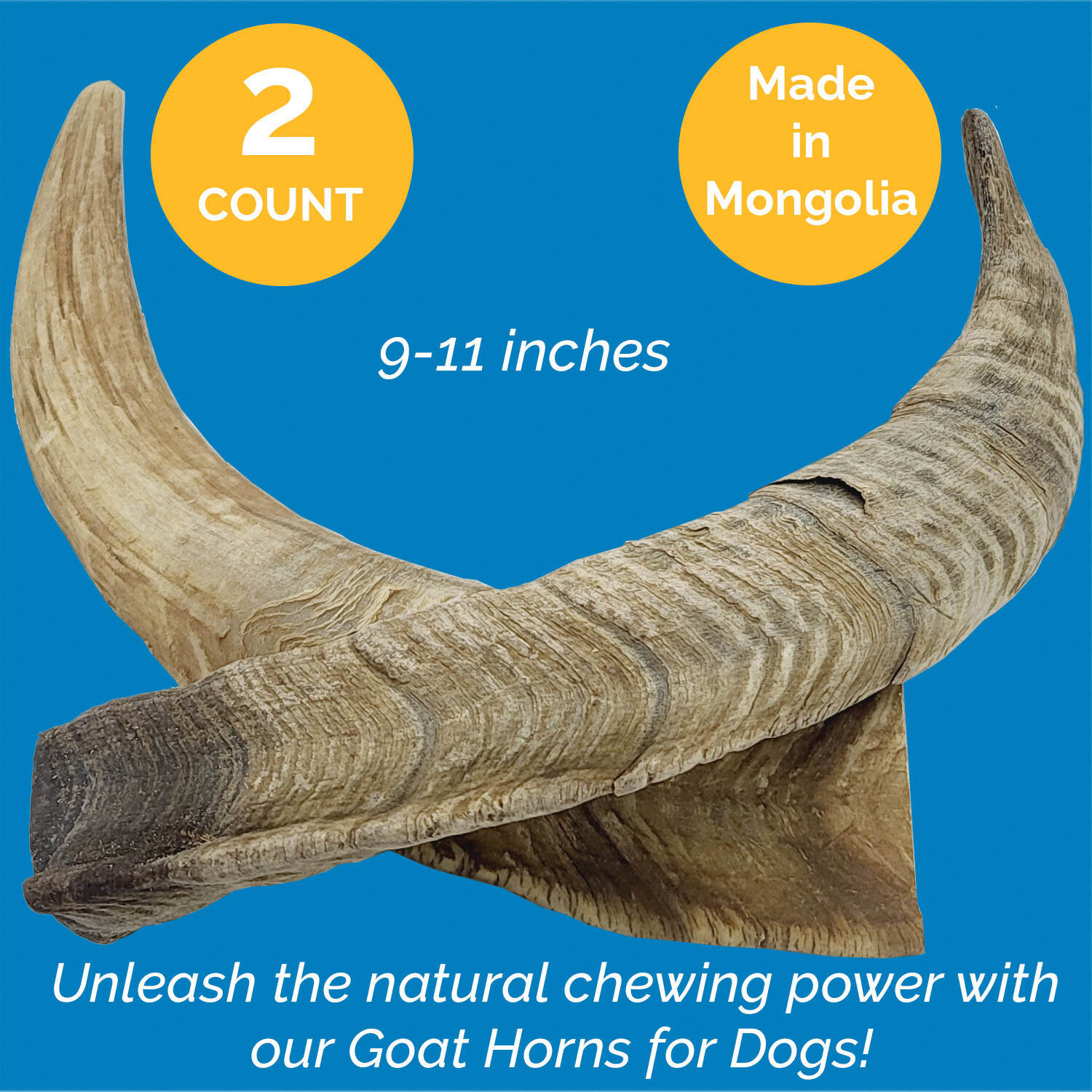 Goat Horns for dogs 911 inches (2 Count) Large 100 Natural Long