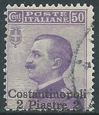 1909-11 LEVANTE CONSTANTINOPLE USED 2 PI ON 50 CENT - RA16-3
