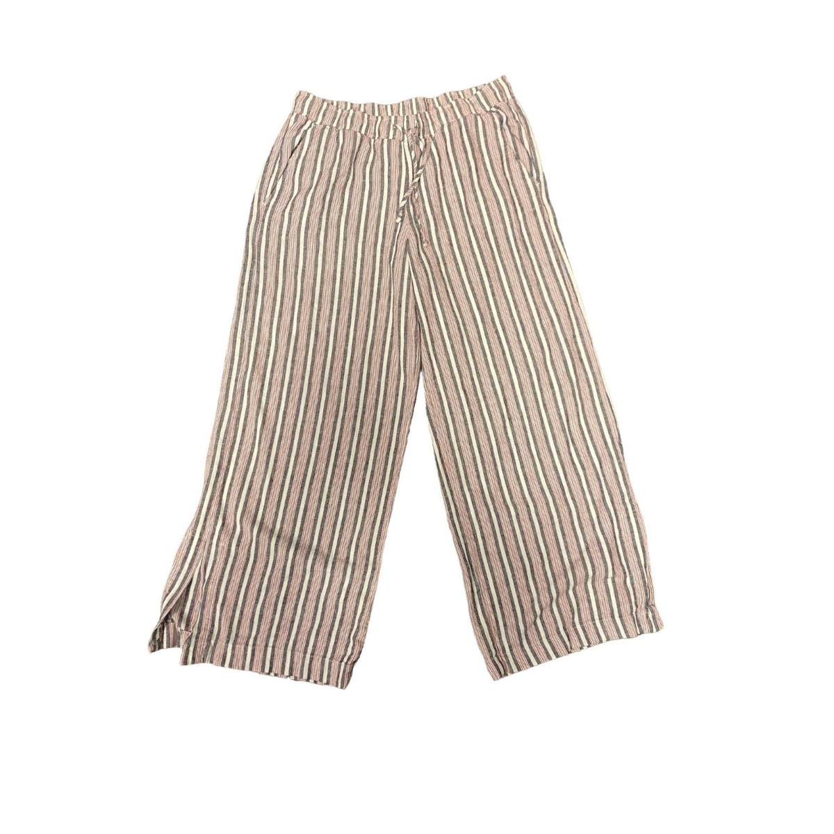 Cloth \u0026 Stone Size Medium Striped Denim White Red Wide Leg Women's Pants  Linen | eBay