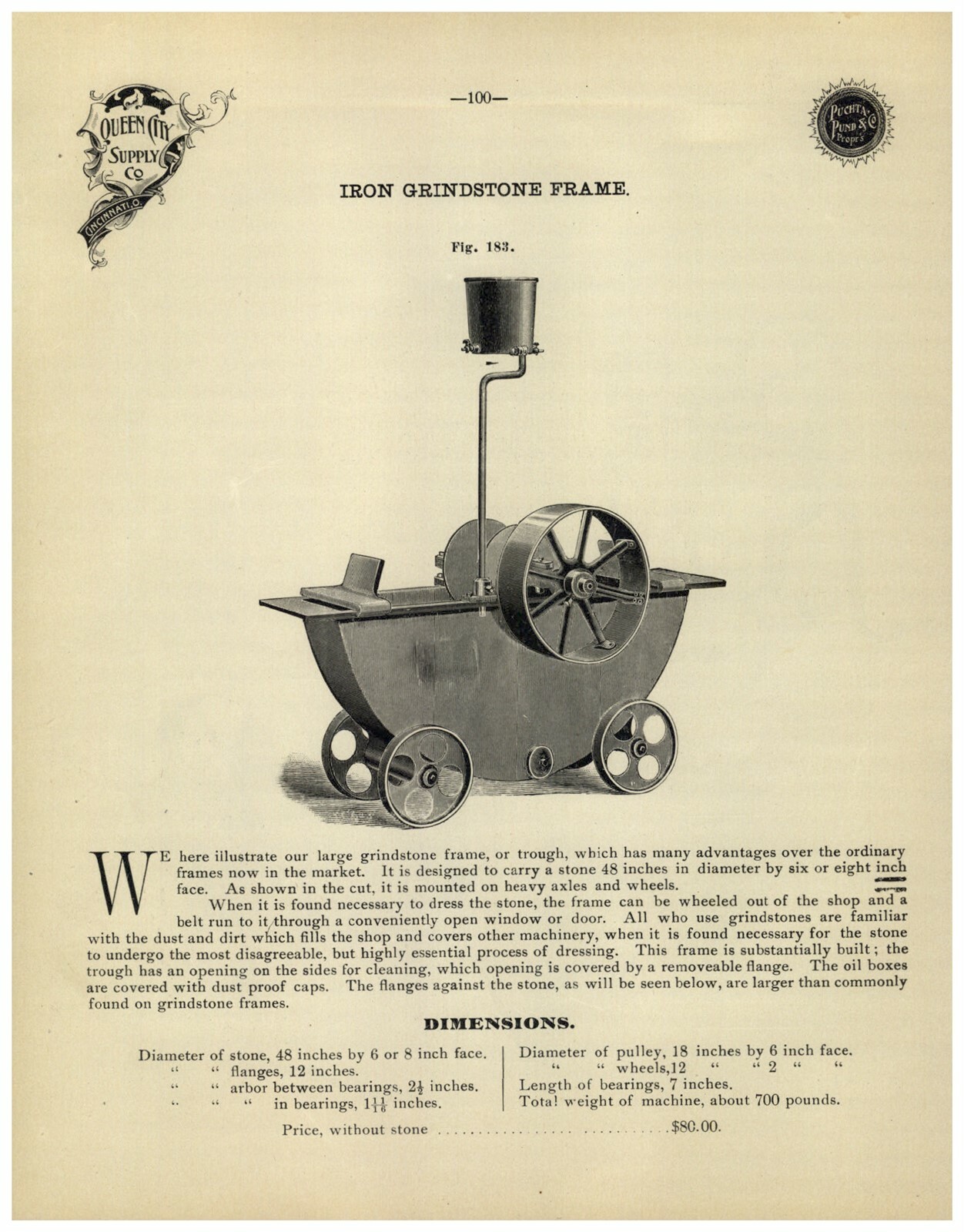 1895 PAPER AD 4 PG Cleveland Stone Grindstone Mounted Foot Pedal Power