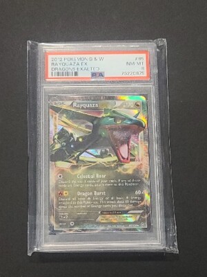 PSA 8 2012 Pokemon B & W Rayquaza EX Dragons Exalted #85 Slab