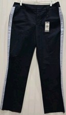 Tommy Hilfiger Womens Blue Straight Crop/Ankle Pants With Side Seam Trim Size 10