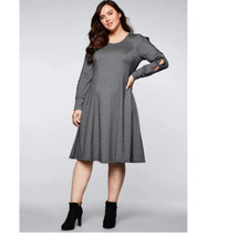 LADIES SHEEGO BUTTON SLEEVE DRESS UK SIZE 22 BNWT RRP £55