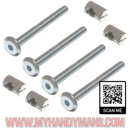 4x m6 x 60mm or 90mm long bed bolts with barrel nuts, cot, furniture
