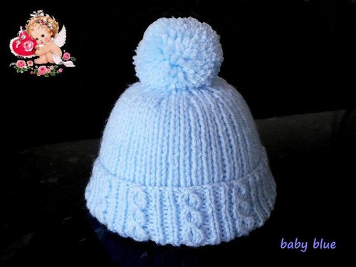 Hand Knitted Newborn Baby PomPom Bobble 