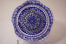 Captivating & Colorful Perthshire Millefioris w/Latticinio Art Glass Paperweight