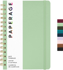 Graph Paper Spiral Notebook Journal, Sage , 160 Pages, Medium 5.5 inches x 8