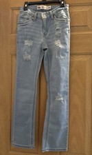 Levi  s Girls 511 Slim Jeans Size 10 W25 L26 Light Blue Distressed New Glam Rock