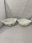 Vintage Pyrex Cinderella Mixing Bowls “Town And Country” Pattern  #444 And 443