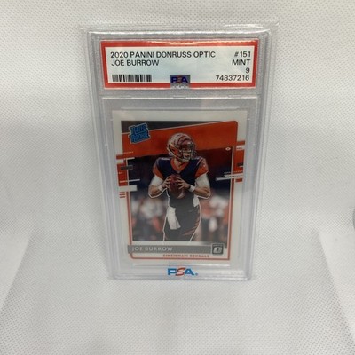 joe burrow graded card 2020 Donruss Optic Joe Burrow Rated Rookie RC Base PSA 9 151 Bengals
