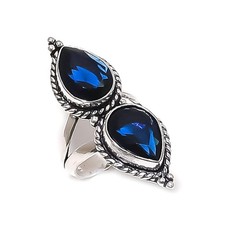 Natural London Blue Topaz 925 Sterling Silver Jewelry Ring Size 7.5 Gift f041