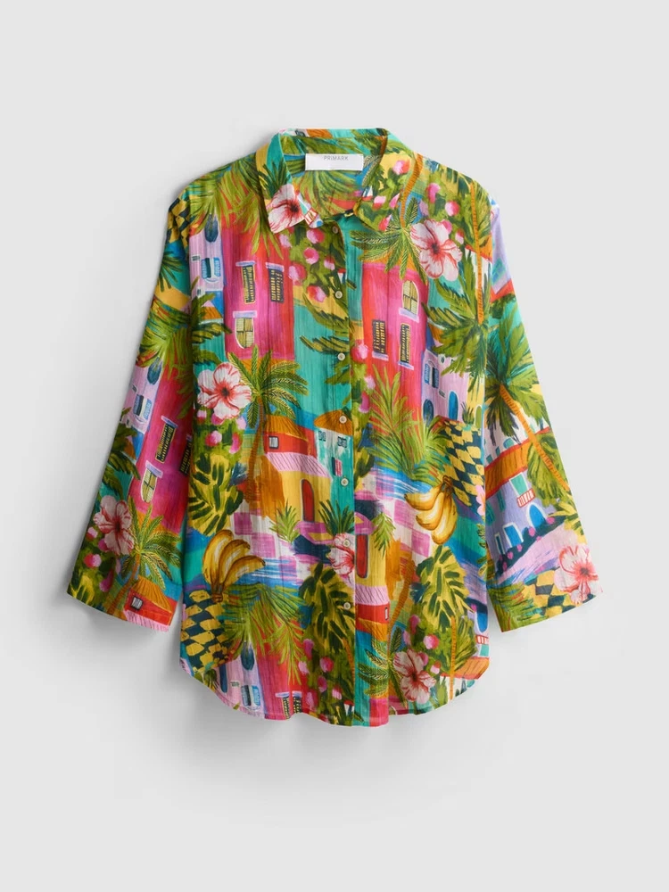 Printed Cotton Beach Shirt | Women | Primark