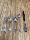 Vintage Wallace Rose Point Sterling Silver 5 Piece Flatware