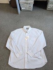 NEW MENS NAUTICA WRINKLE RESISTANT WHITE/BLUE STRIPED BUTTON-DOWN SHIRT SIZE XXL