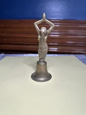 Vintage Brass Handbell featuring a Goddess dancing - Thailand