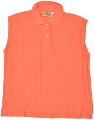 CONTE OF FLORENCE Damen Poloshirt ärmellos IT 46 Large orange Baumwolle AT06