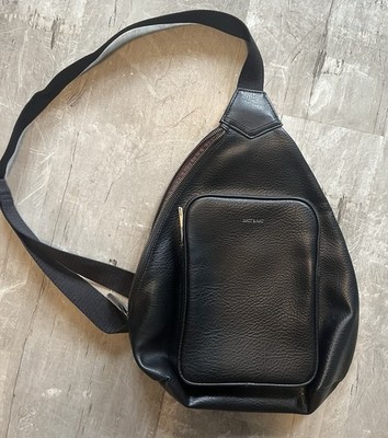 Matt & Nat Sling  Backpack Black Vegan Leather Unisex  EUC Minimalist Bag
