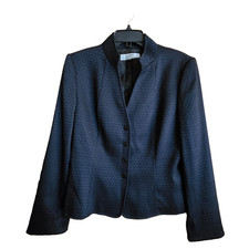 Tahari Arthur S Levine navy blue blazer w/ snaps sz 10