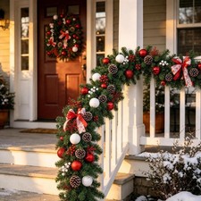 6FT Christmas Garland Artificial Pine with Pinecones and Berries Decor