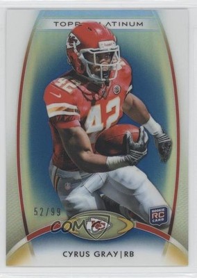 2012 Topps Platinum Rookie Blue Refractor 52/99 Cyrus Gray #116 Rookie RC 0a7