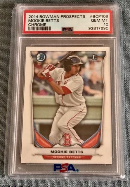 2014 BOWMAN PROSPECTS CHROME #BCP109 - MOOKIE BETTS ROOKIE GEM MINT PSA 10
